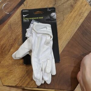 Nike ALPHA Huarache EDGE White Youth Baseball BATTING Glove